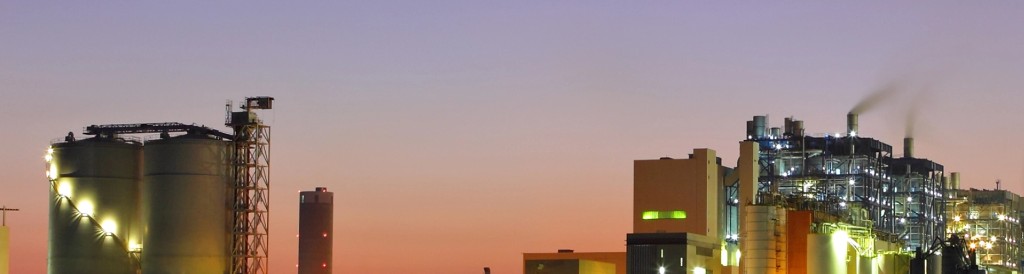 Industrial facility at twilight
